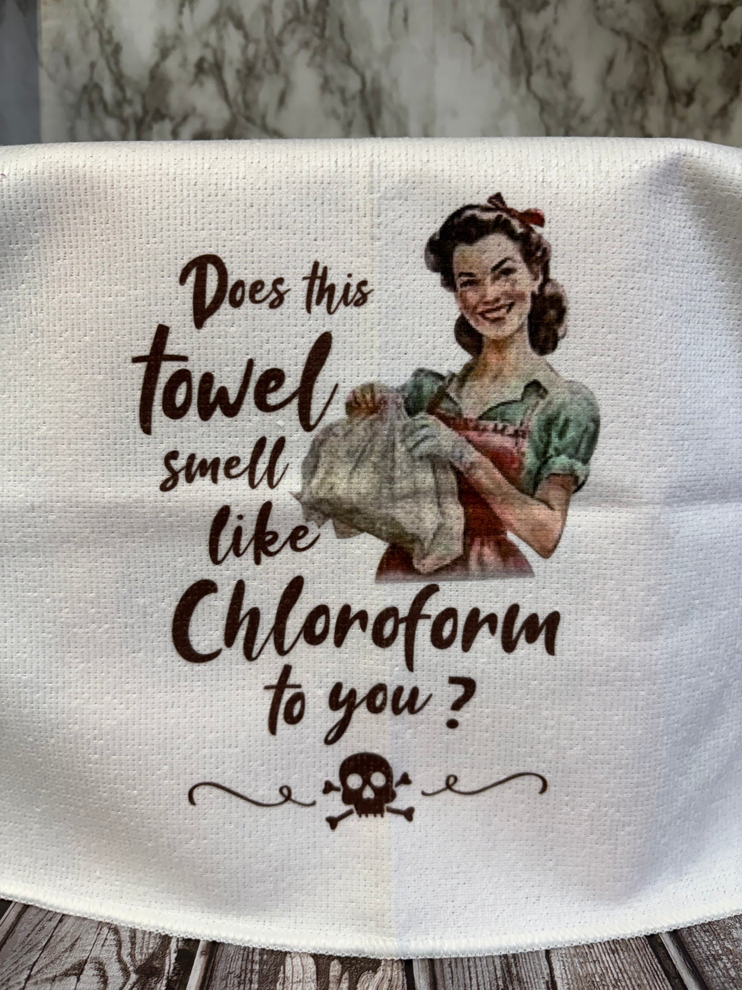 Does this Towel Smell Like Chloroform to You- Hand Towel